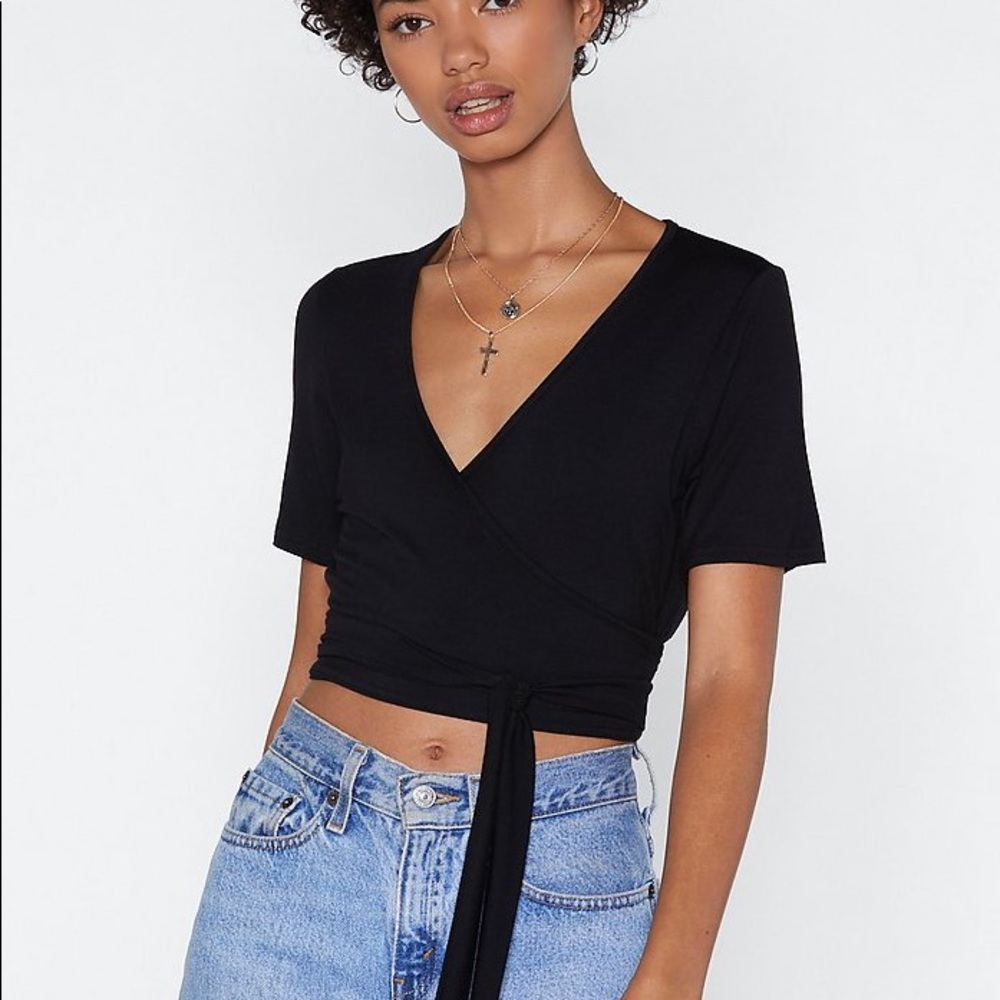 Cropped wrap top